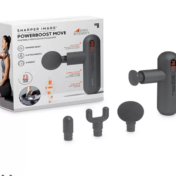 Sharper Image Powerboost Move Portable High Intensity Percussion Massage Gun - Picture 1 of 3